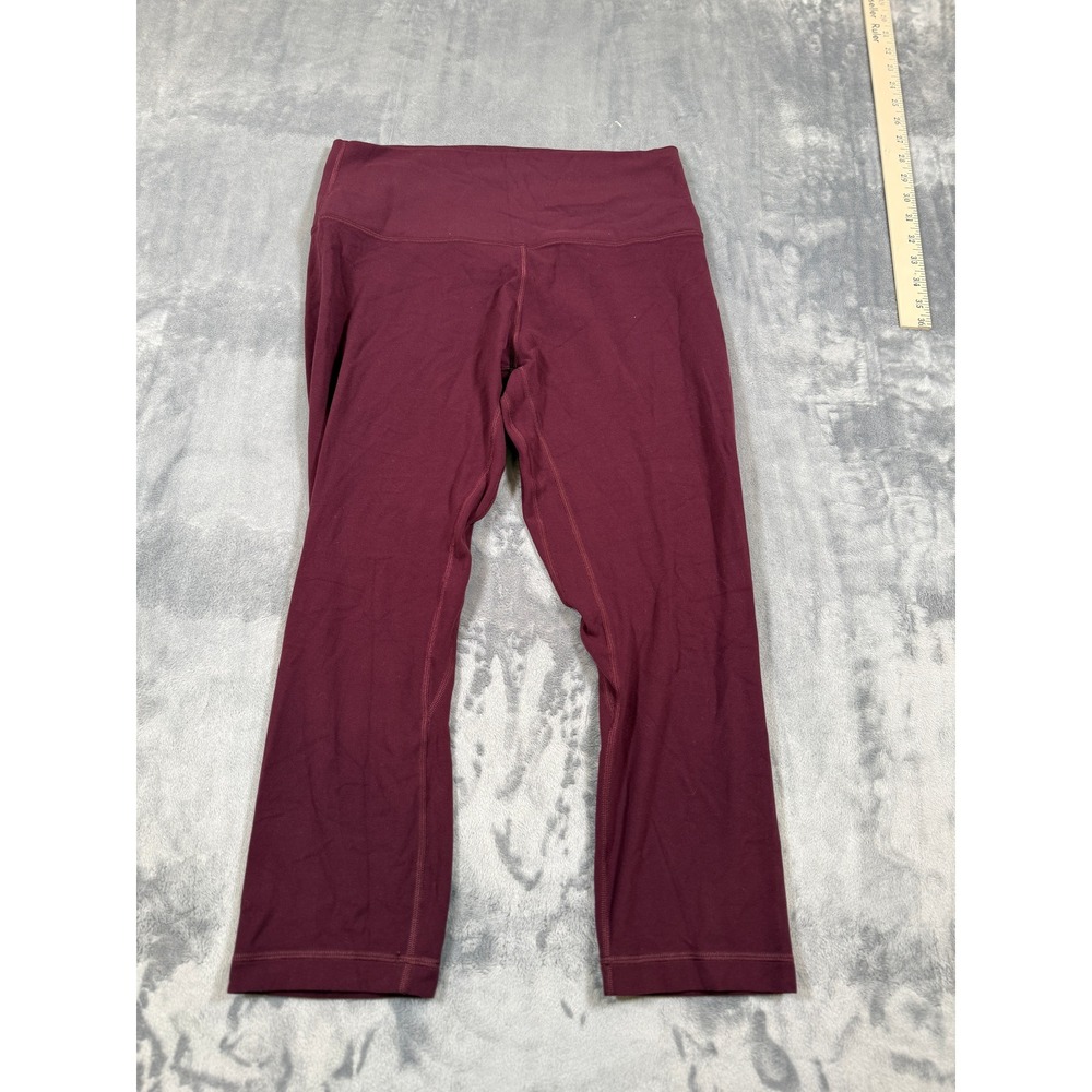 Lululemon Women's Maroon Crop Capri Yoga Pants Athletic‎ Leggings Size S Inseam